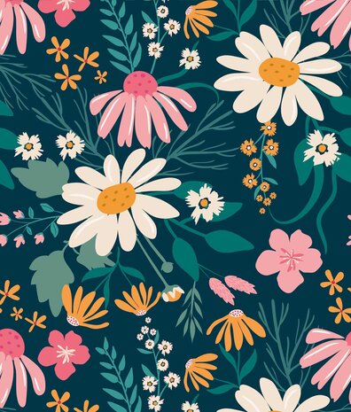 Kindertapete Blumen Cheerful Blossom, waschbar