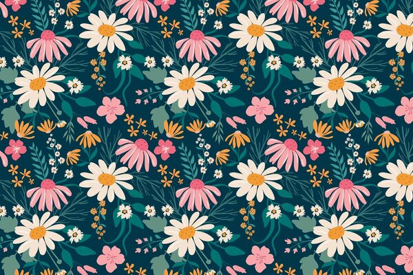 Kinderbehang bloemen Cheerful Blossom, afwasbaar