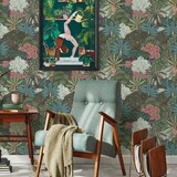 Bladeren behang Vivid Forest Elegance, groen, afwasbaar Bladeren behang Vivid Forest Elegance, groen, afwasbaar