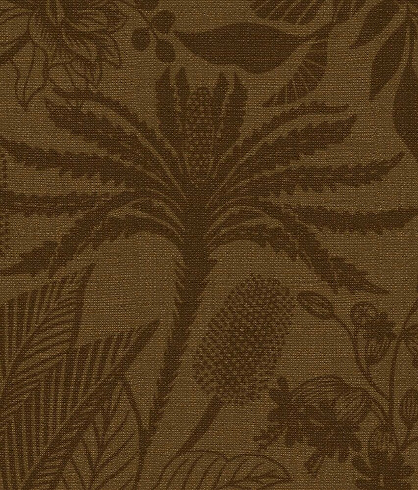 Bloemen behang Rustic Botanical Oasis, bruin, afwasbaar Bloemen behang Rustic Botanical Oasis, bruin, afwasbaar