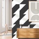 Grafische Tapete Zigzag Elegance, schwarz-weiß, waschbar Grafische Tapete Zigzag Elegance, schwarz-weiß, waschbar