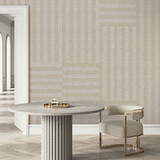 Retro-Tapete Serenity Stripe Elegance, Sand, waschbar Retro-Tapete Serenity Stripe Elegance, Sand, waschbar