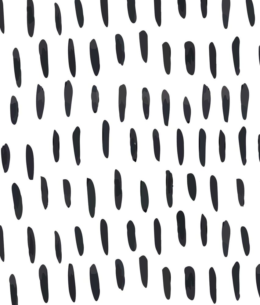 Kinderbehang Raindrop Delight, zwart-wit, afwasbaar Kinderbehang Raindrop Delight, zwart-wit, afwasbaar