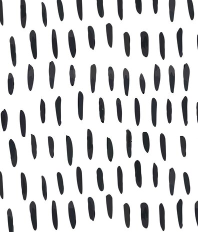 Kinderbehang Raindrop Delight, zwart-wit, afwasbaar Kinderbehang Raindrop Delight, zwart-wit, afwasbaar