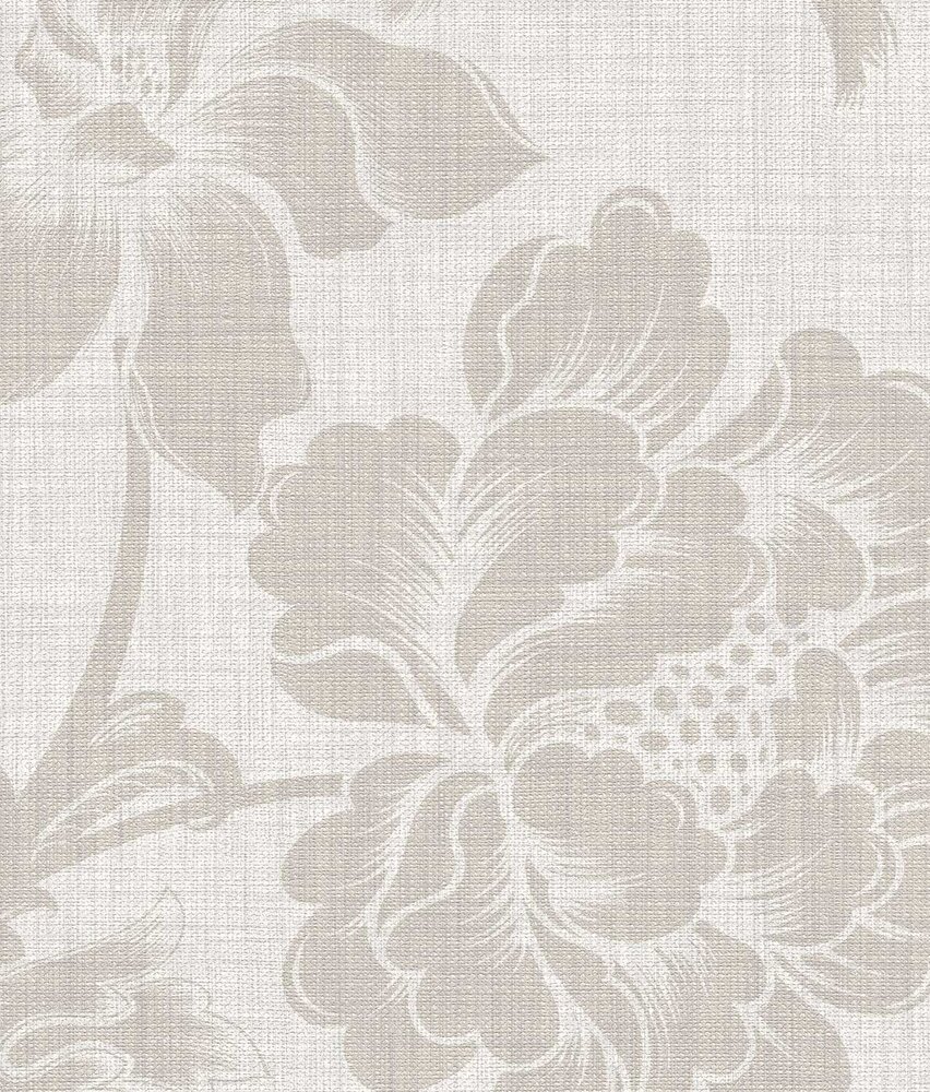 Bloemen behang Elegant Beige Blossoms, afwasbaar Bloemen behang Elegant Beige Blossoms, afwasbaar