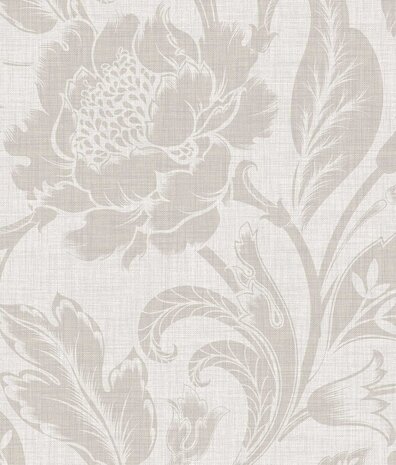 Bloemen behang Elegant Beige Blossoms, afwasbaar Bloemen behang Elegant Beige Blossoms, afwasbaar