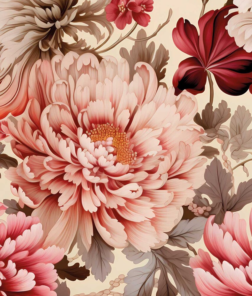 Blumentapete Pink Bloom Paradise, rosa, waschbar Blumentapete Pink Bloom Paradise, rosa, waschbar