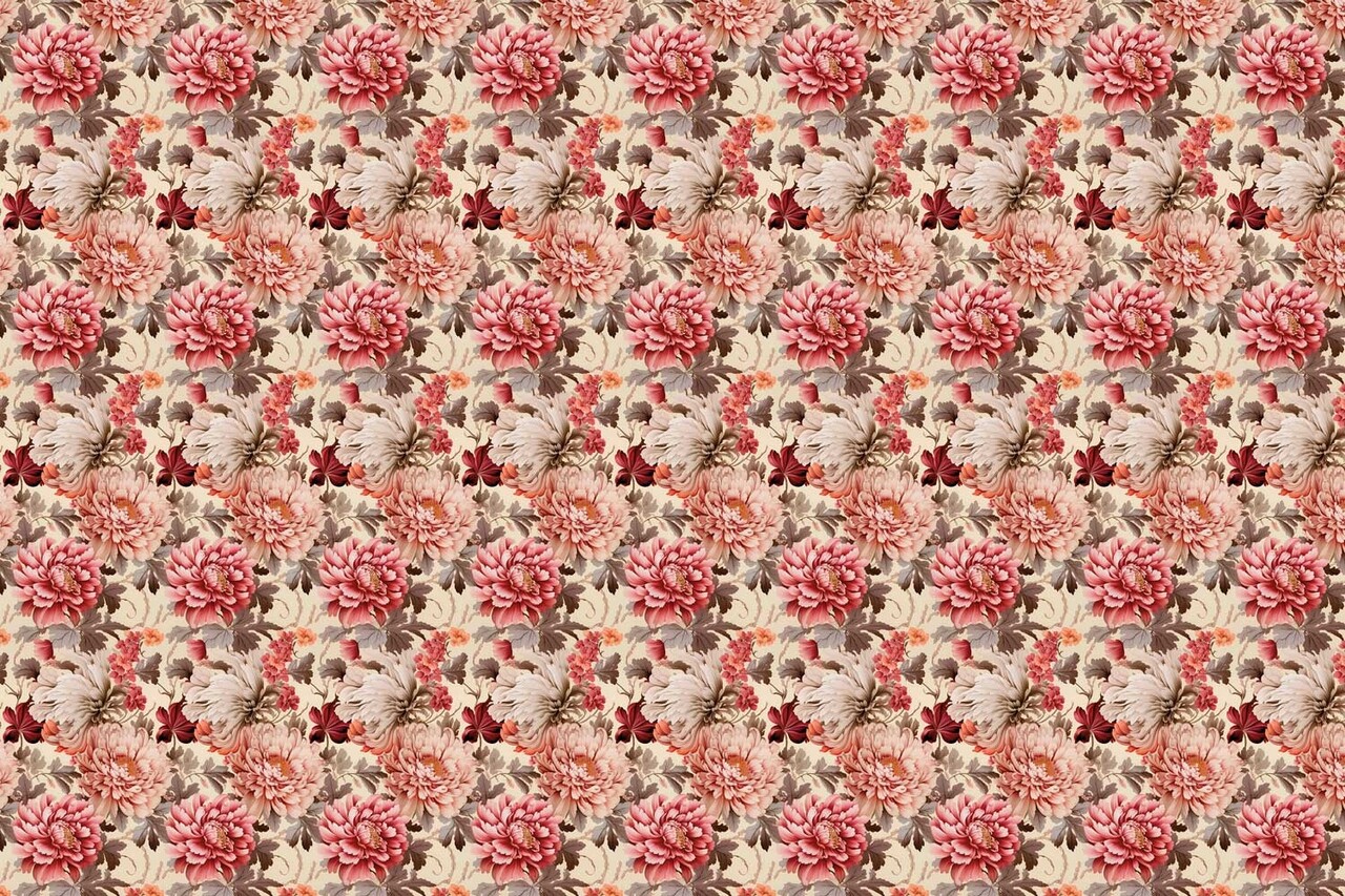 Floral wallpaper Pink Bloom Paradise, pink, washable