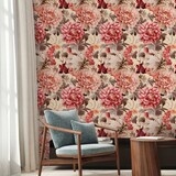 Bloemen behang Pink Bloom Paradise, roze, afwasbaar Bloemen behang Pink Bloom Paradise, roze, afwasbaar