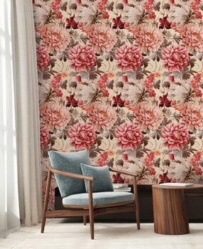 Blumentapete Pink Bloom Paradise, rosa, waschbar Blumentapete Pink Bloom Paradise, rosa, waschbar