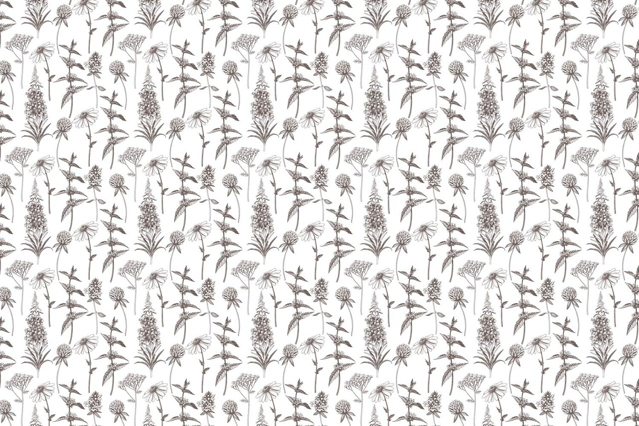 Bloemen behang Artistic Blossom Harmony, wit, afwasbaar Bloemen behang Artistic Blossom Harmony, wit, afwasbaar