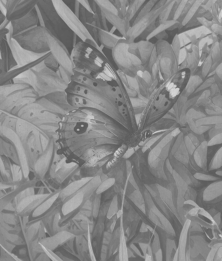 Jungle wallpaper Exotic Paradise, black and white, washable Jungle wallpaper Exotic Paradise, black and white, washable