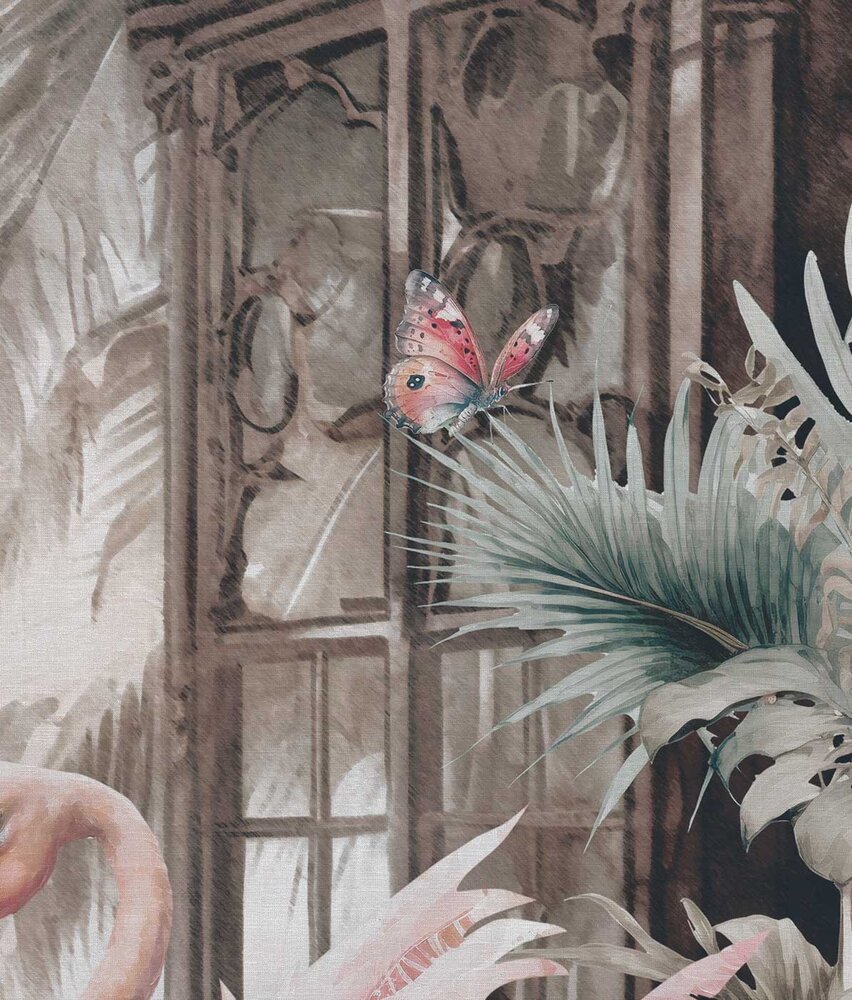 Jungle behang Flamingo Fiesta Bliss, afwasbaar Jungle behang Flamingo Fiesta Bliss, afwasbaar