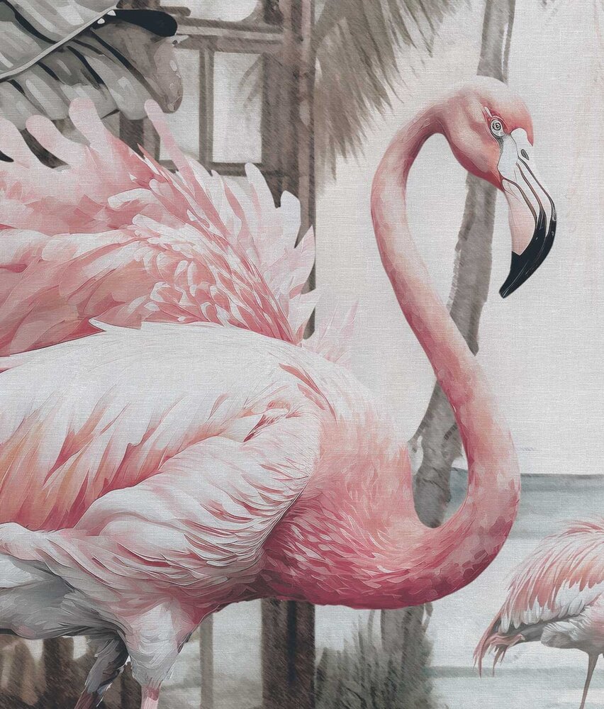Jungle behang Flamingo Fiesta Bliss, afwasbaar Jungle behang Flamingo Fiesta Bliss, afwasbaar