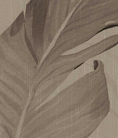 Behang Japandi Leaf Harmony, zand, afwasbaar Behang Japandi Leaf Harmony, zand, afwasbaar