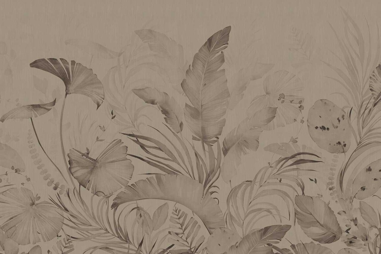 Tapete Japandi Leaf Harmony, Sand, waschbar Tapete Japandi Leaf Harmony, Sand, waschbar