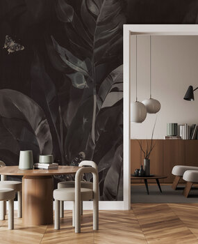 Blättertapete Bold Black Foliage, schwarz, waschbar Blättertapete Bold Black Foliage, schwarz, waschbar