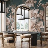 Floral wallpaper Lush Flower Delight, washable Floral wallpaper Lush Flower Delight, washable