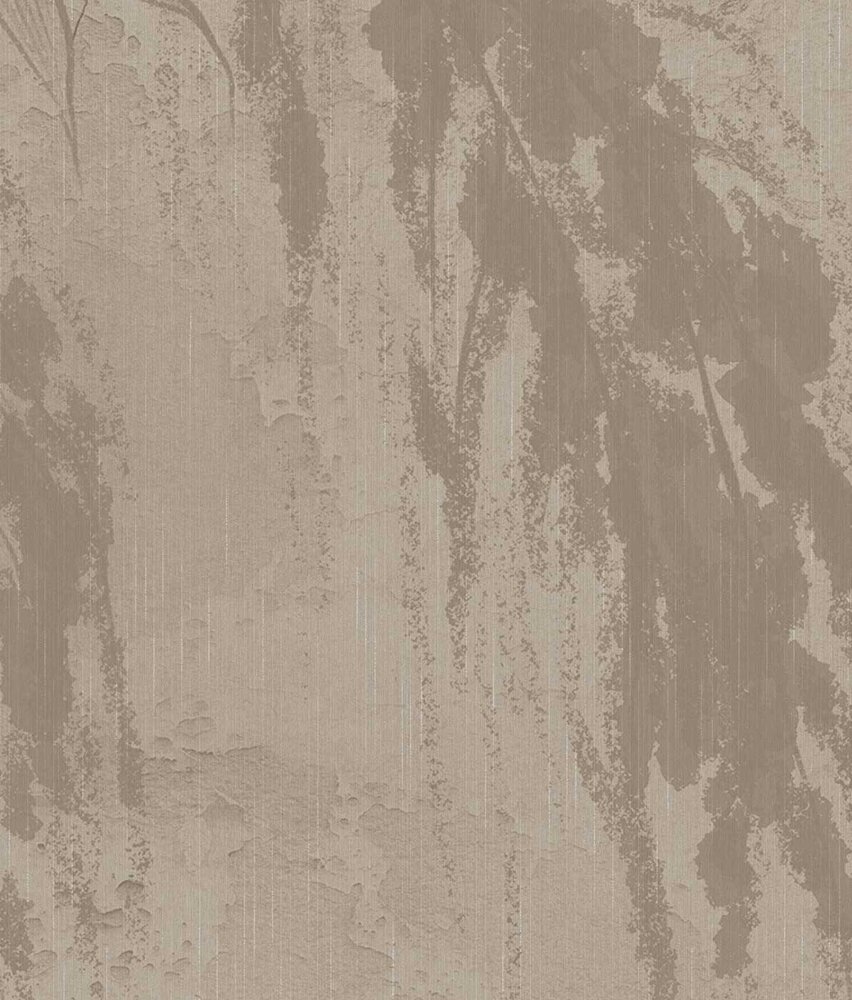 Japandi behang Zen Leaf Impressions, zand, afwasbaar