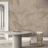 Japandi wallpaper Zen Leaf Impressions, sand, washable Japandi wallpaper Zen Leaf Impressions, sand, washable