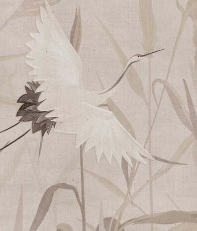 Behang Serene Japandi Elegance, beige, afwasbaar