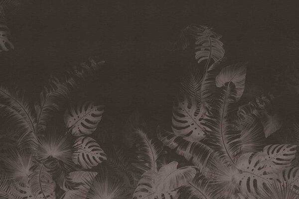 Abstract behang Lush Leaf Symphony, bruin, afwasbaar Abstract behang Lush Leaf Symphony, bruin, afwasbaar