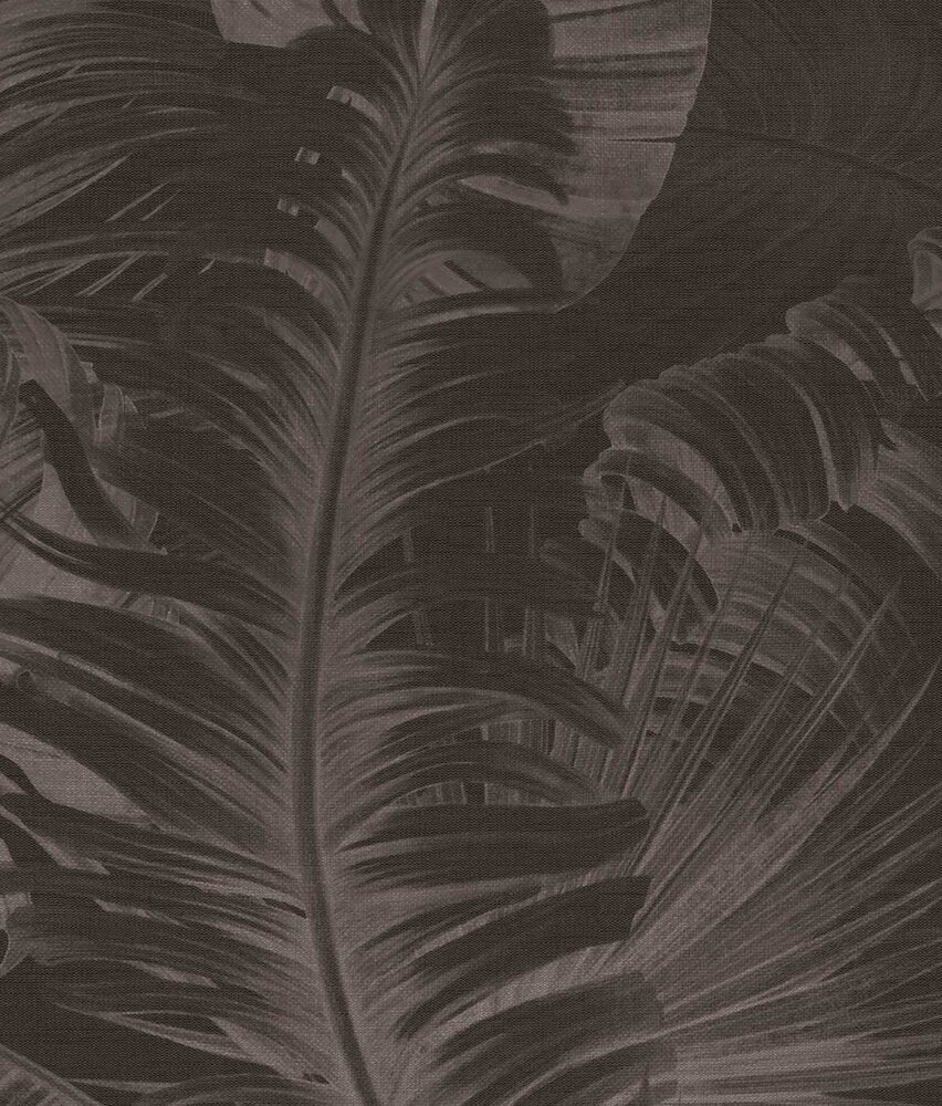 Abstract wallpaper Lush Leaf Symphony, brown, washable