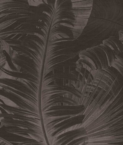 Abstrakte Tapete Lush Leaf Symphony, braun, waschbar