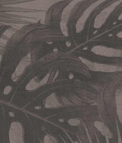 Bladeren behang, Monstera Jungle, taupe, afwasbaar