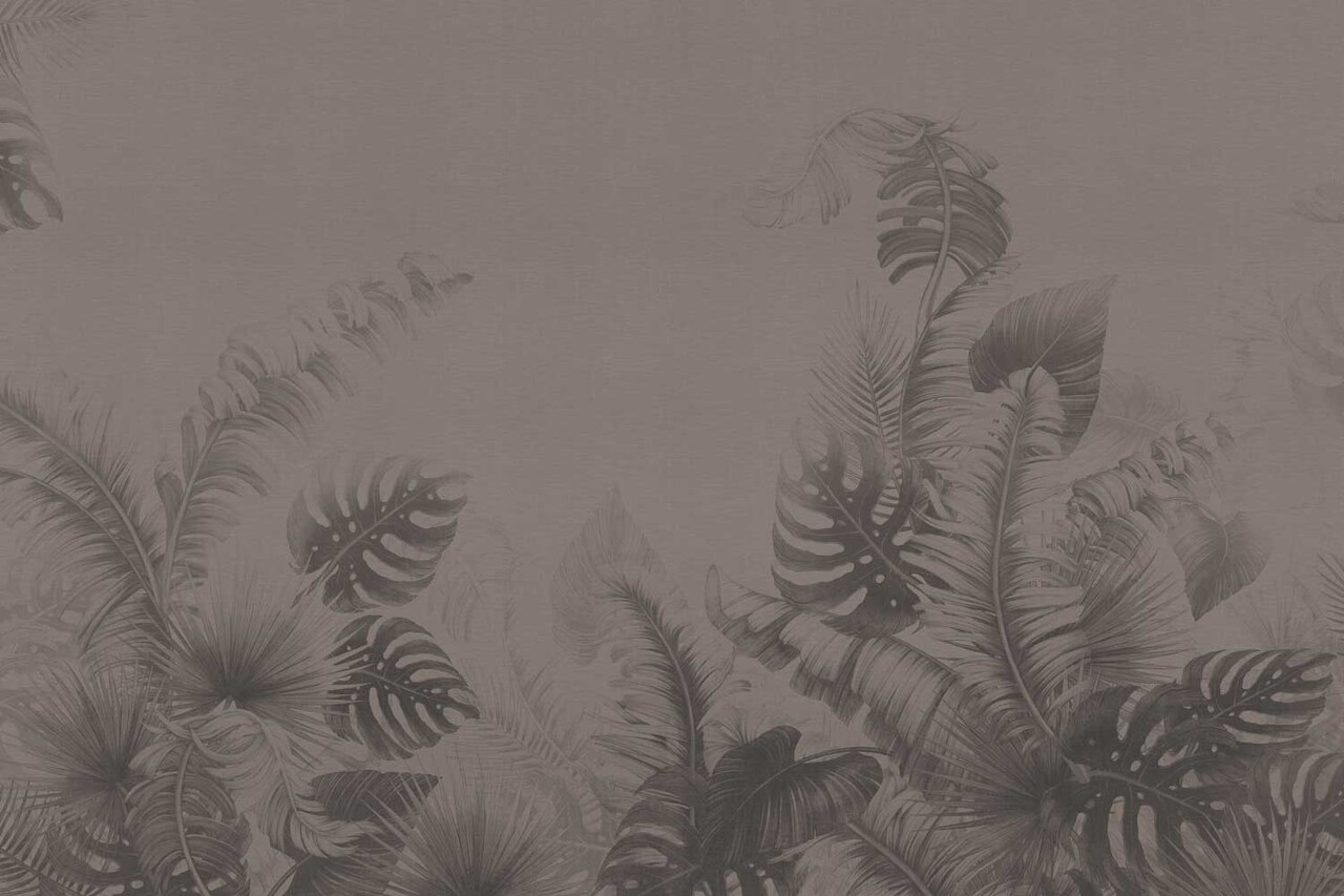 Bladeren behang, Monstera Jungle, taupe, afwasbaar