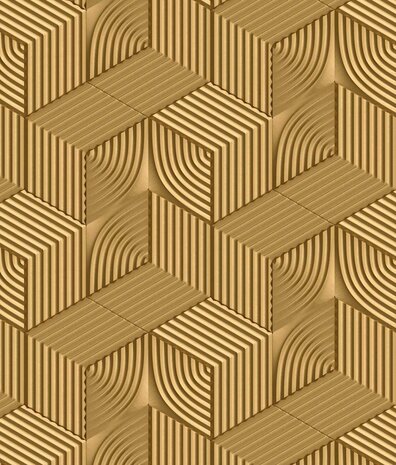 Geometrische Tapete Gilded Geometric Elegance, gold, waschbar Geometrische Tapete Gilded Geometric Elegance, gold, waschbar