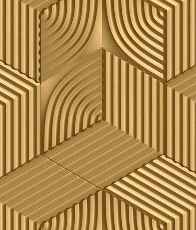 Geometrische Tapete Gilded Geometric Elegance, gold, waschbar Geometrische Tapete Gilded Geometric Elegance, gold, waschbar