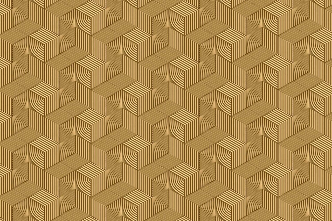 Geometrische Tapete Gilded Geometric Elegance, gold, waschbar Geometrische Tapete Gilded Geometric Elegance, gold, waschbar