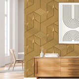 Geometrische Tapete Gilded Geometric Elegance, gold, waschbar Geometrische Tapete Gilded Geometric Elegance, gold, waschbar