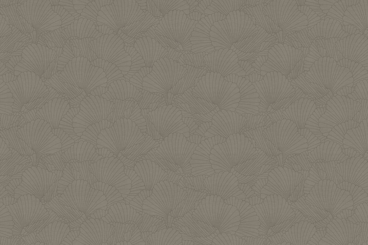 Abstract behang Ginko Leaf Elegance, taupe, afwasbaar Abstract behang Ginko Leaf Elegance, taupe, afwasbaar