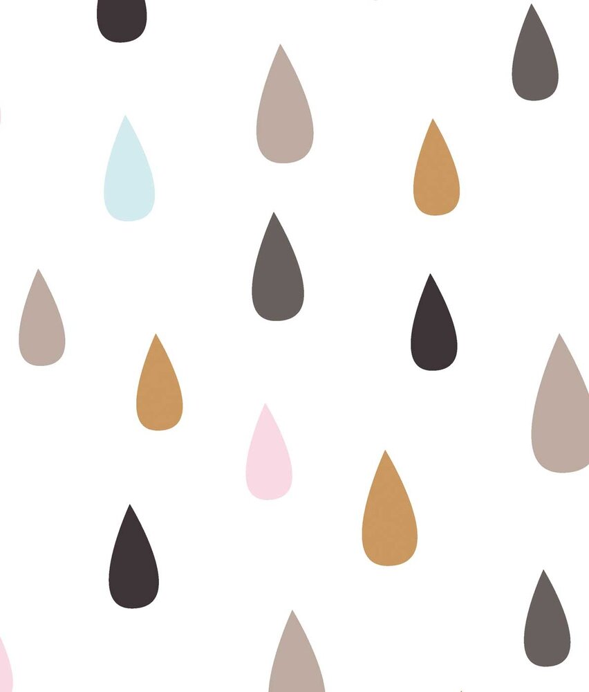 Children's wallpaper Droplet Delight, white, washable