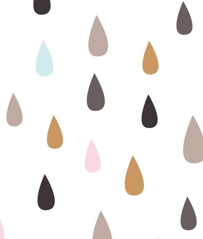 Children's wallpaper Droplet Delight, white, washable