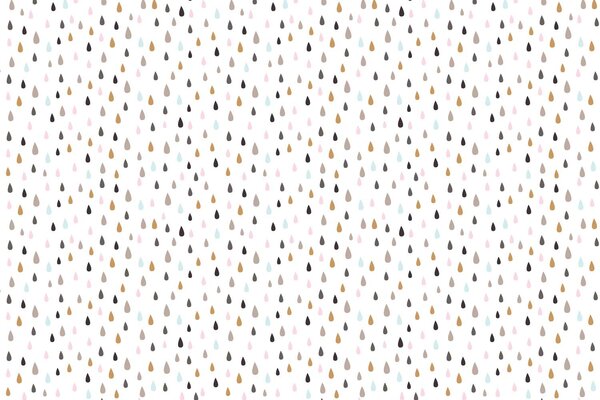 Kinderbehang Droplet Delight, wit, afwasbaar
