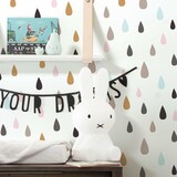 Kindertapete Droplet Delight, weiß, waschbar Kindertapete Droplet Delight, weiß, waschbar