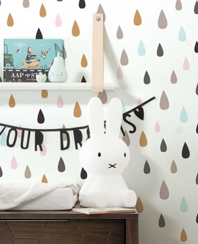 Kinderbehang Droplet Delight, wit, afwasbaar Kinderbehang Droplet Delight, wit, afwasbaar