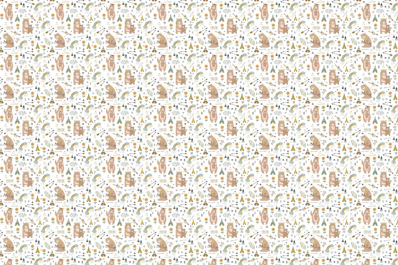 Kinderbehang dieren Adorable Bear Bliss, afwasbaar
