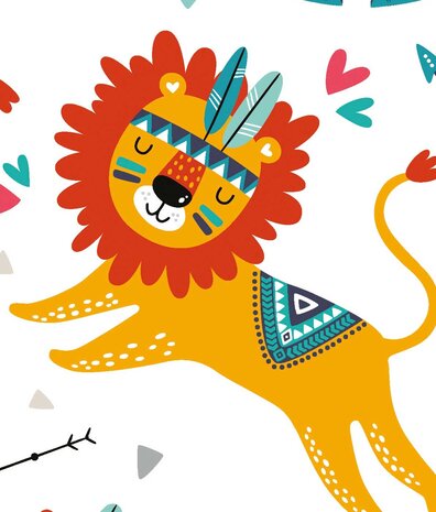 Kinderbehang dieren Lion Cub Haven, afwasbaar Kinderbehang dieren Lion Cub Haven, afwasbaar