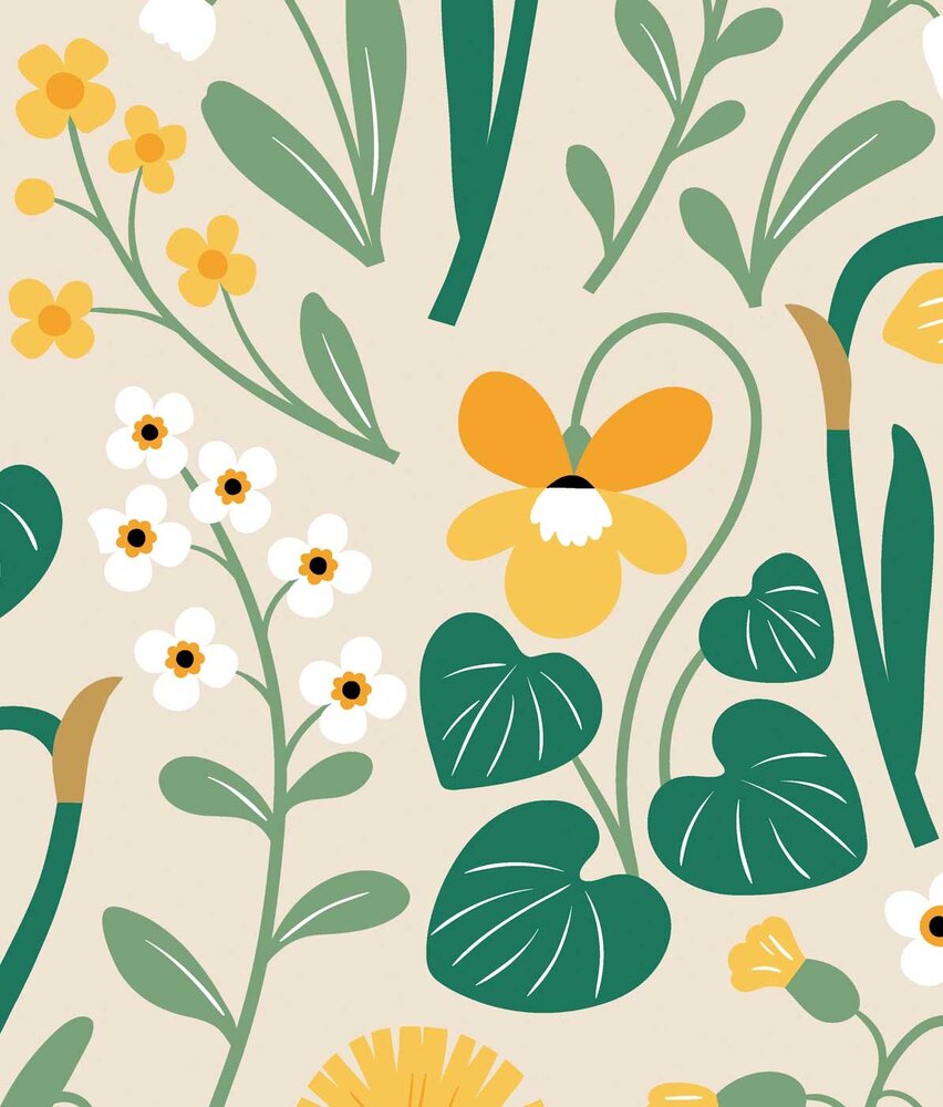 Kinderbehang Meadow Blossoms, afwasbaar