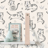 Kindertapete Süßes Tigerjunges, beige, waschbar Kindertapete Süßes Tigerjunges, beige, waschbar