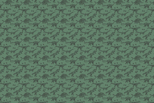 Kinderbehang Jurassic Jungle, groen, afwasbaar Kinderbehang Jurassic Jungle, groen, afwasbaar