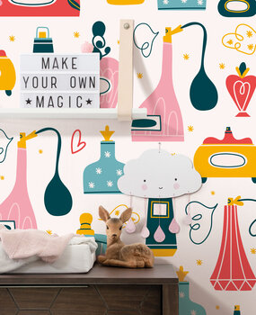 Kinderbehang, Playful Fragrance, kleurrijk, afwasbaar Kinderbehang, Playful Fragrance, kleurrijk, afwasbaar