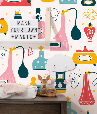 Children's wallpaper, Playful Fragrance, colorful, washable Children's wallpaper, Playful Fragrance, colorful, washable