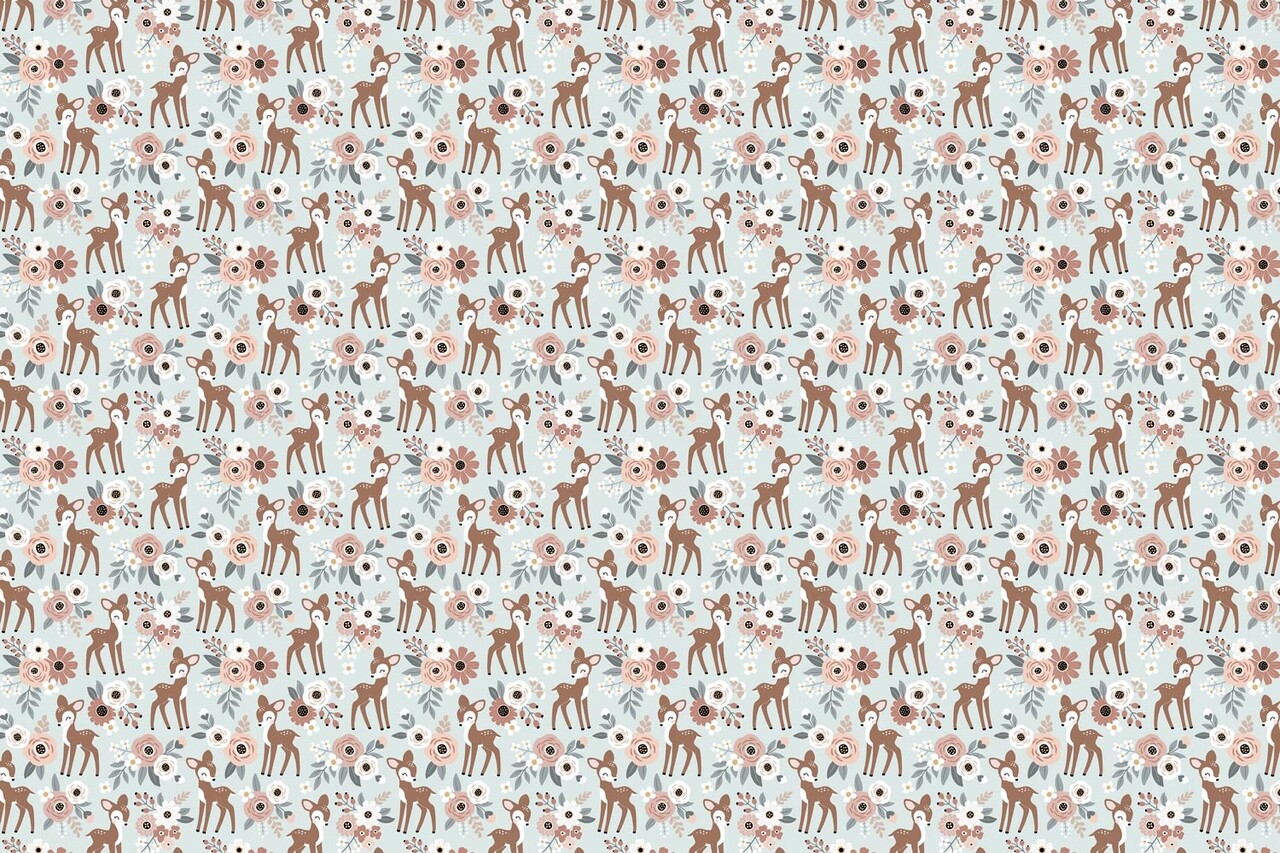 Kindertapete Retro Deer Delight, pastell, waschbar Kindertapete Retro Deer Delight, pastell, waschbar