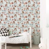 Kindertapete Retro Deer Delight, pastell, waschbar Kindertapete Retro Deer Delight, pastell, waschbar