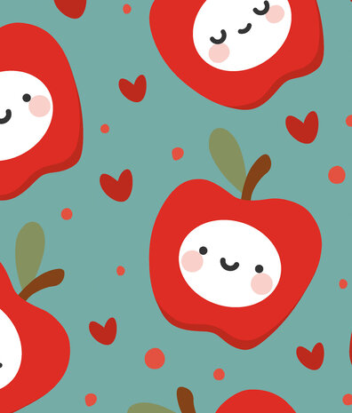 Children's wallpaper Happy Apples, multicolor, washable Children's wallpaper Happy Apples, multicolor, washable